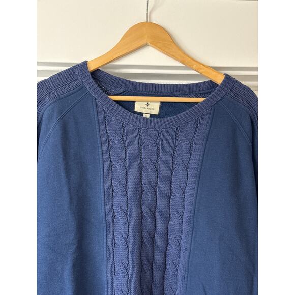 Tuckernuck Navy Cable Knit Crewneck Sweater Women’s XL *EUC - Picture 5 of 11